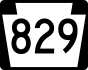 PA Route 829 marker