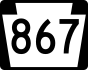 PA Route 867 marker