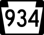PA Route 934 marker