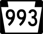 PA Route 993 marker