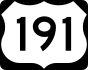 U.S. Route 191 marker