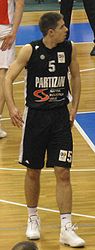 Tepić playing with Partizan Belgrade