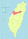 Location of Taichung in Taiwan